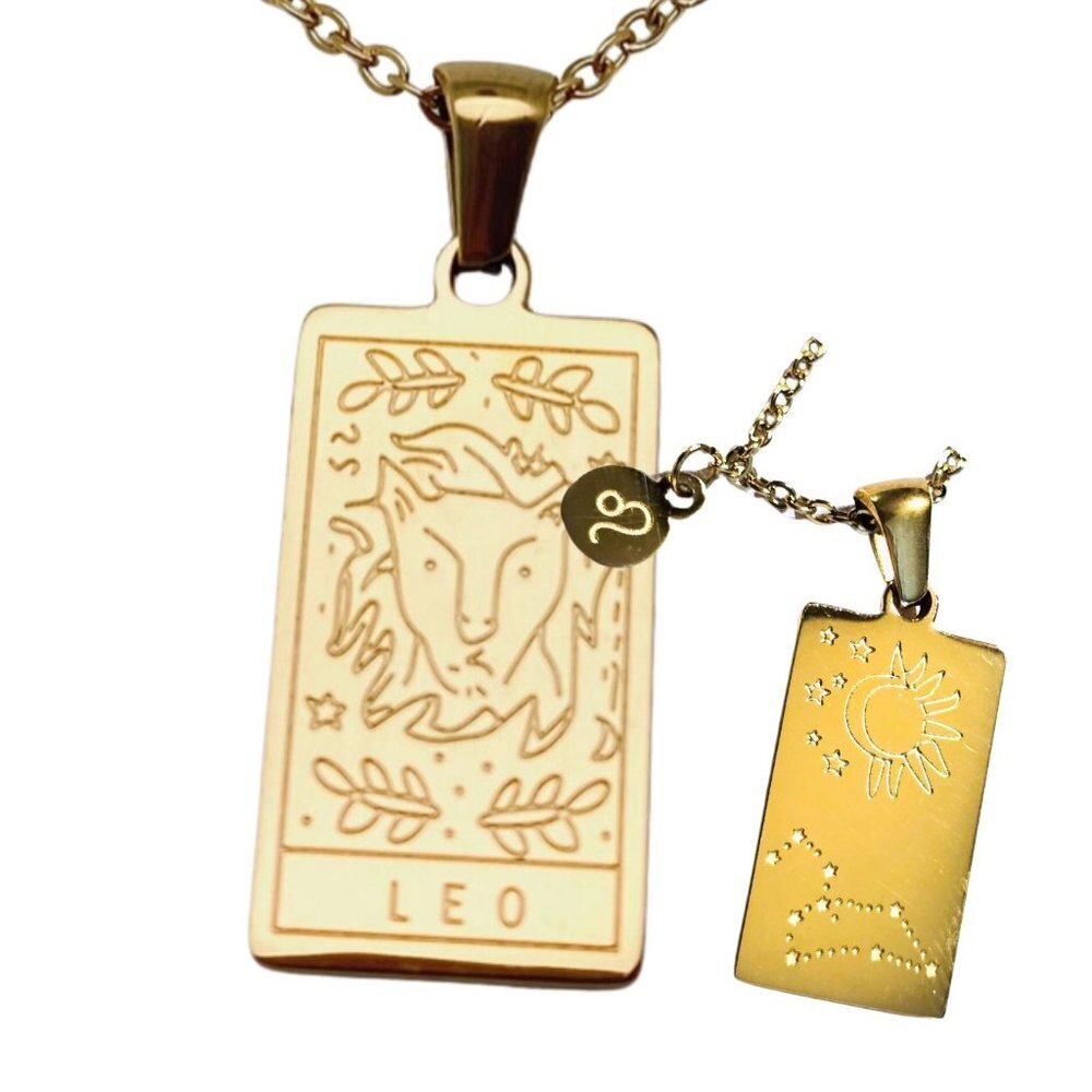 LEO Zodiac & Constellation Stainless Steel Pendant Necklace